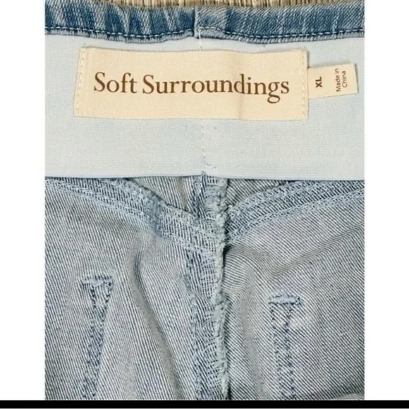 Soft Surroundings Stretch Light Wash Pull-On Blue Jeans Denim Jeggings Size XL - Picture 2 of 4